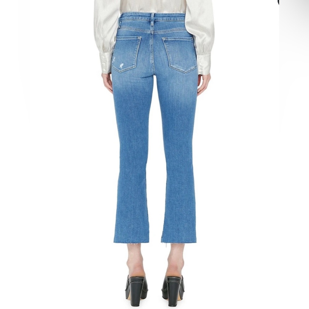 NWT Frame Denim Le Crop Mini Boot Raw Stagger Chew‎ Jeans Sz 25 - Picture 3 of 9